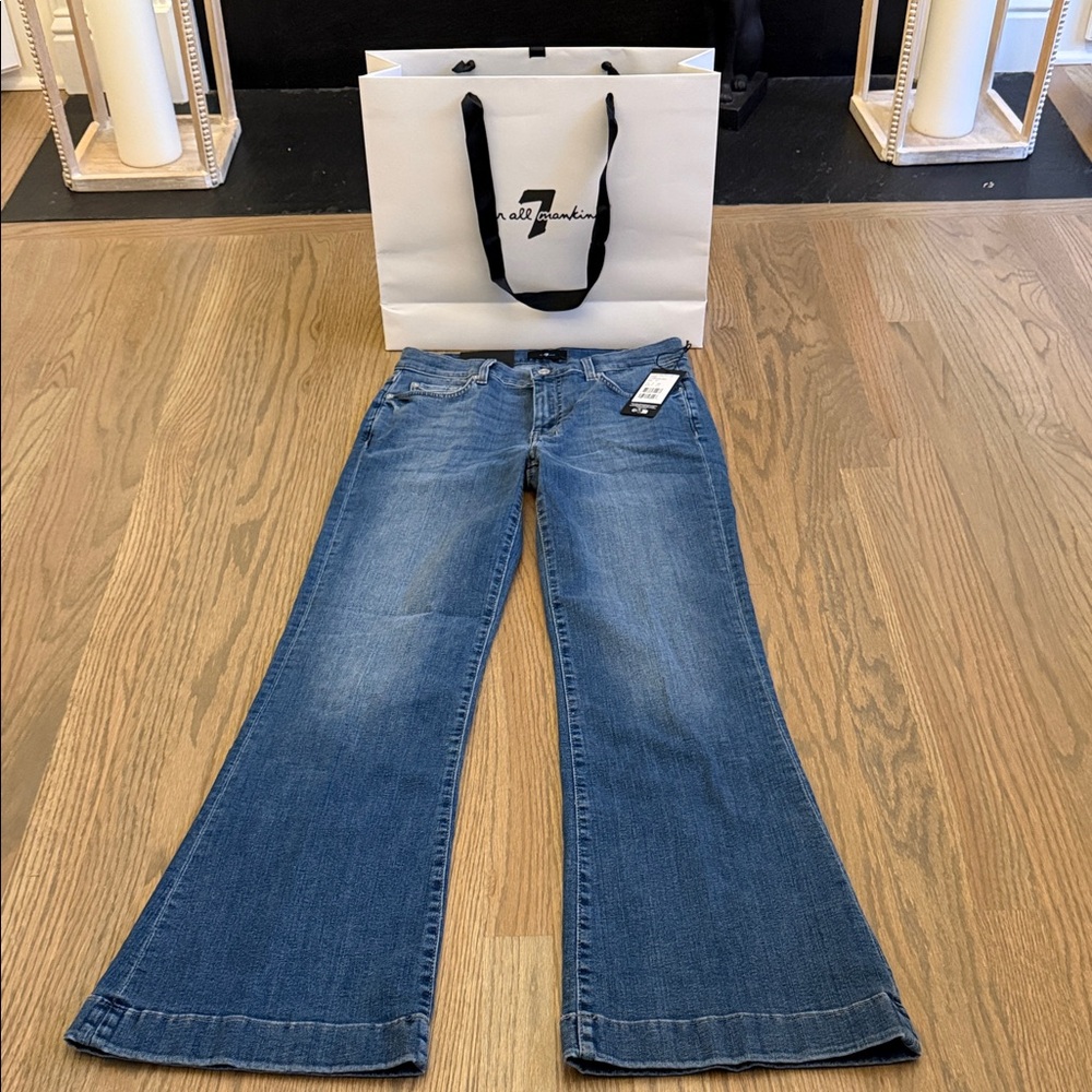 NWT 7 For All Mankind Women’s Tailorless Dojo Jeans Marsh Size 27 - Picture 2 of 6